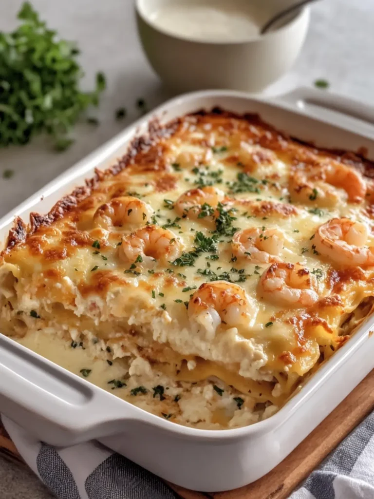 Garlic Butter Shrimp Lasagna