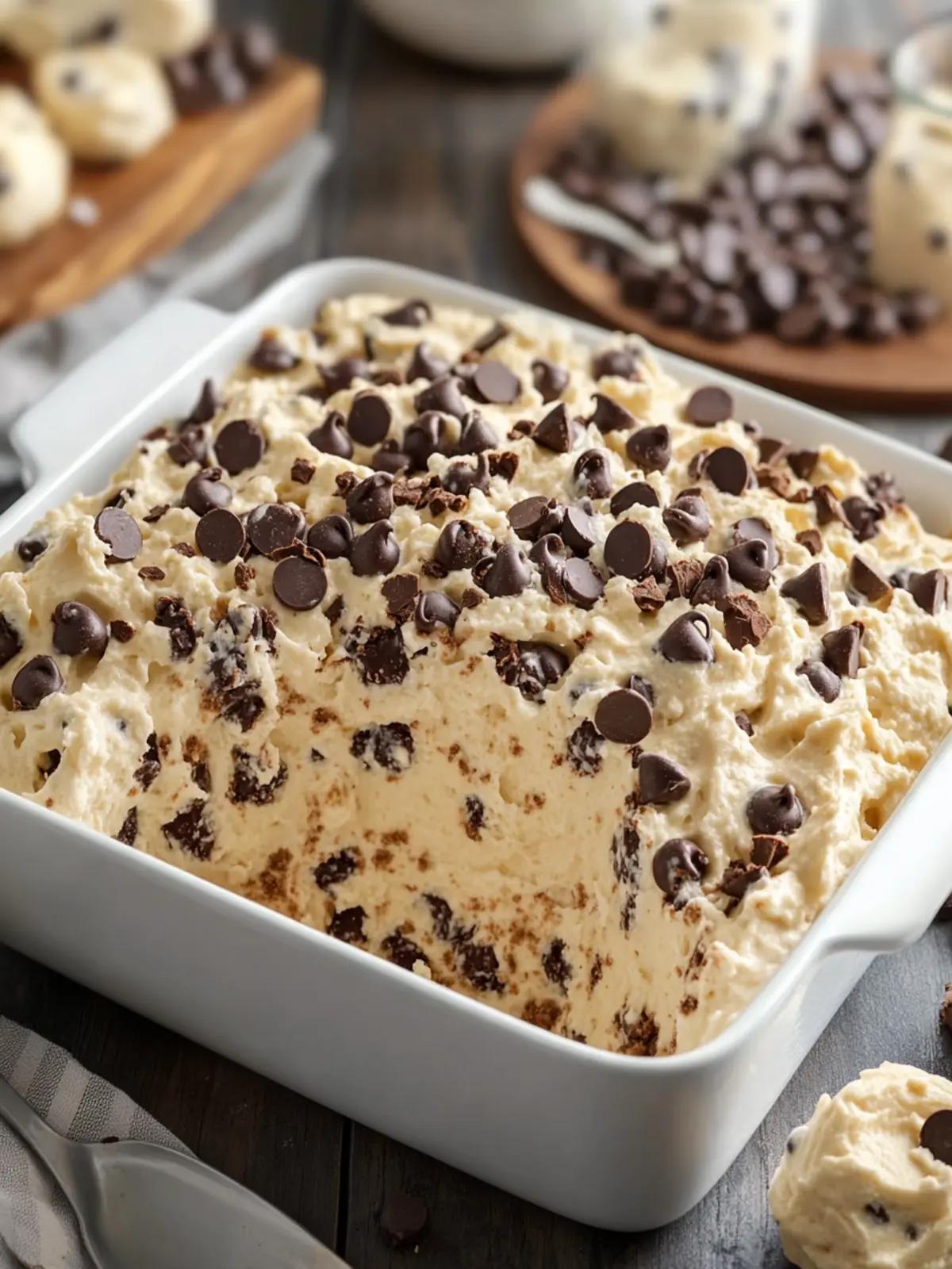 Delicious High-Protein Chocolate Chip Cookie Dough Fluff Casserole 5 High-Protein Chocolate Chip Cookie Dough Fluff Casserole