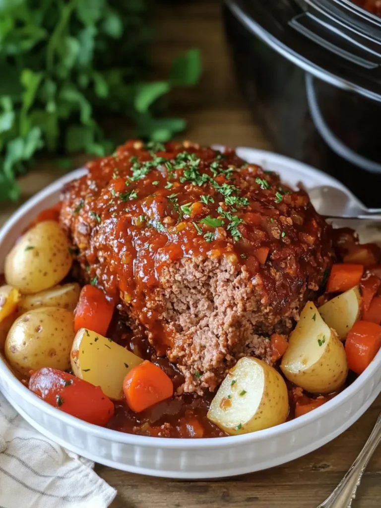 Easy Slow Cooker Meatloaf with Potatoes and Veggies Bliss 3 Easy Slow Cooker Meatloaf with Potatoes and Veggies