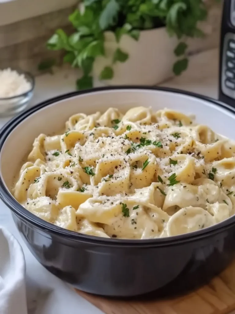 Crockpot Creamy Garlic Parmesan Tortellini for Easy Comfort Food 4 Crockpot Creamy Garlic Parmesan Tortellini