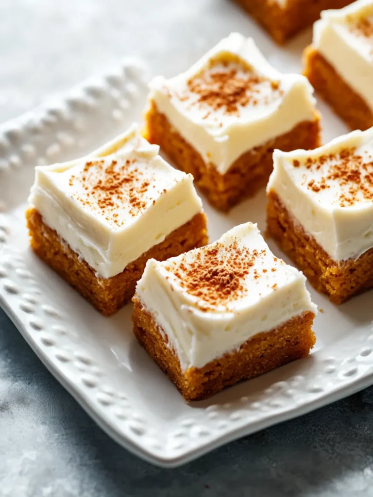 Irresistible Velvety Pumpkin Spice Bars with Cream Cheese Frosting 3 Velvety Pumpkin Spice Bars with Silky Cream Cheese Frosting