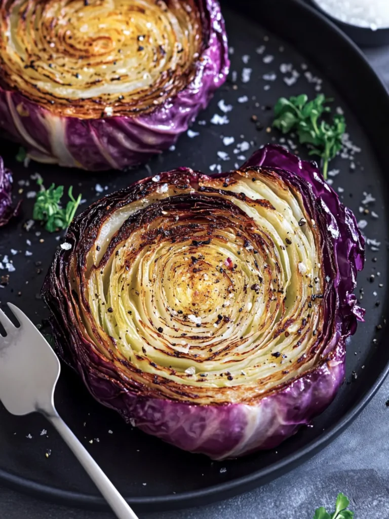 Savory Roasted Cabbage Steaks with Creamy Garlic Dip 4 Roasted Cabbage Steaks