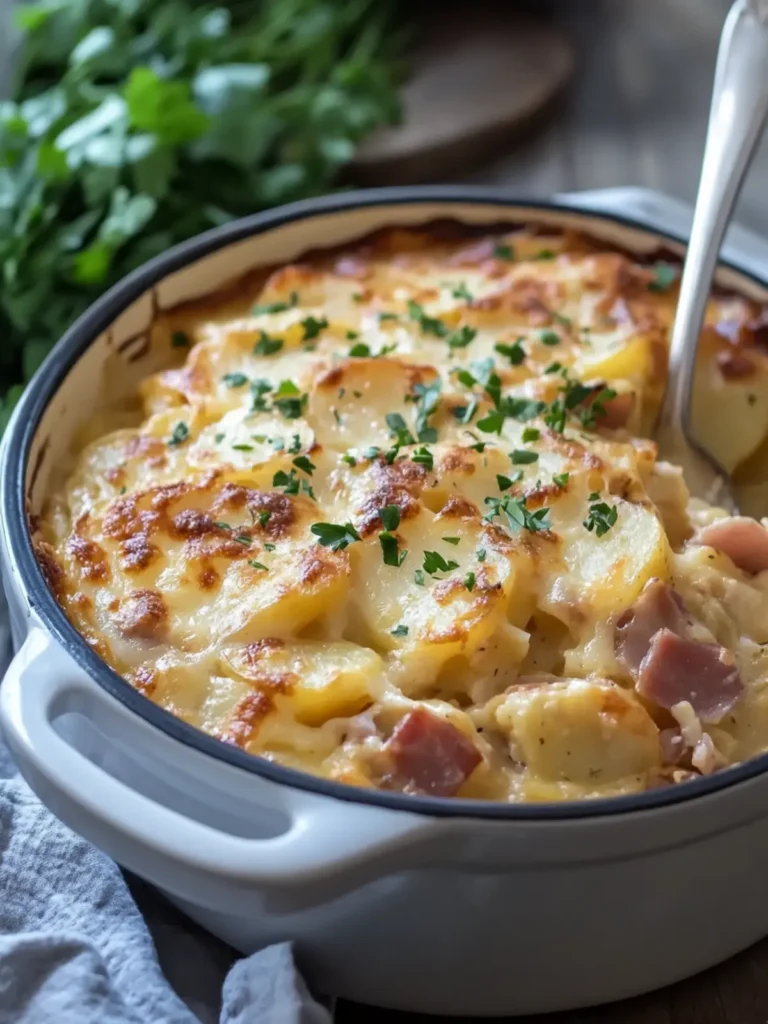Slow Cooker Scalloped Potatoes and Chicken Ham
