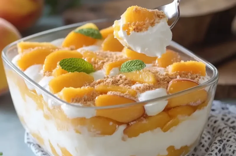 Creamy Peach Icebox Dessert