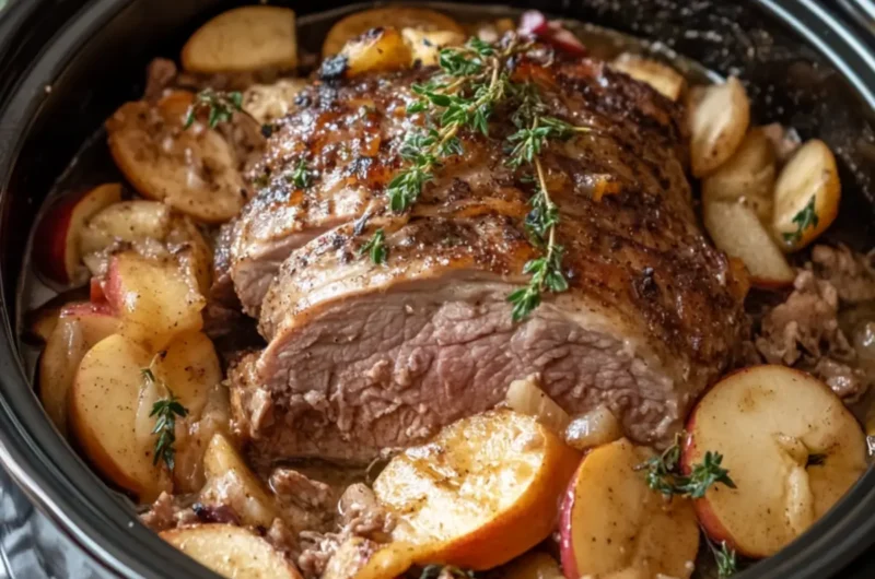 Crockpot Pork Roast with Cinnamon Apples