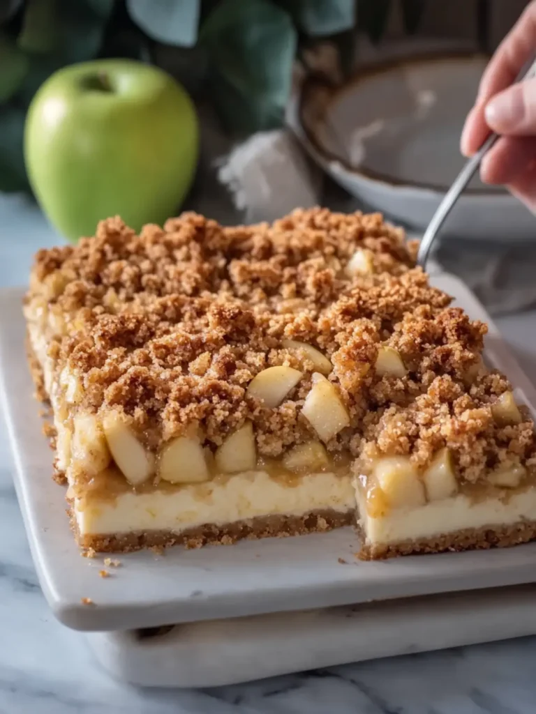 Brown Butter Apple Crumble Cheesecake Bars
