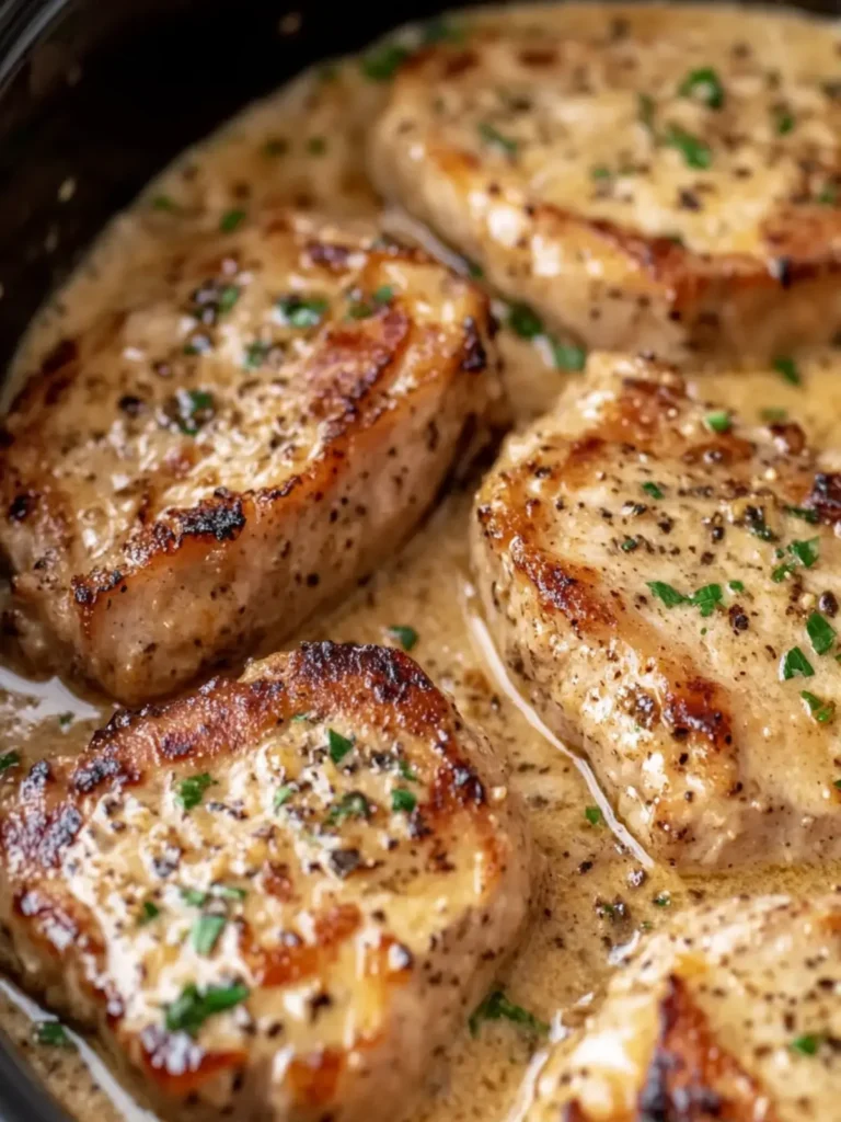 Savory Crockpot Creamy Garlic Butter Pork Chops for Dinner Bliss 2 Crockpot Creamy Garlic Butter Pork Chops