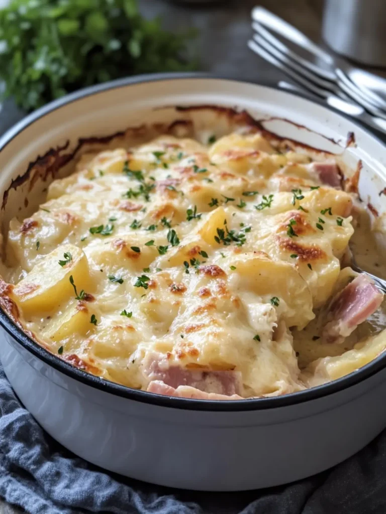 Slow Cooker Scalloped Potatoes and Chicken Ham