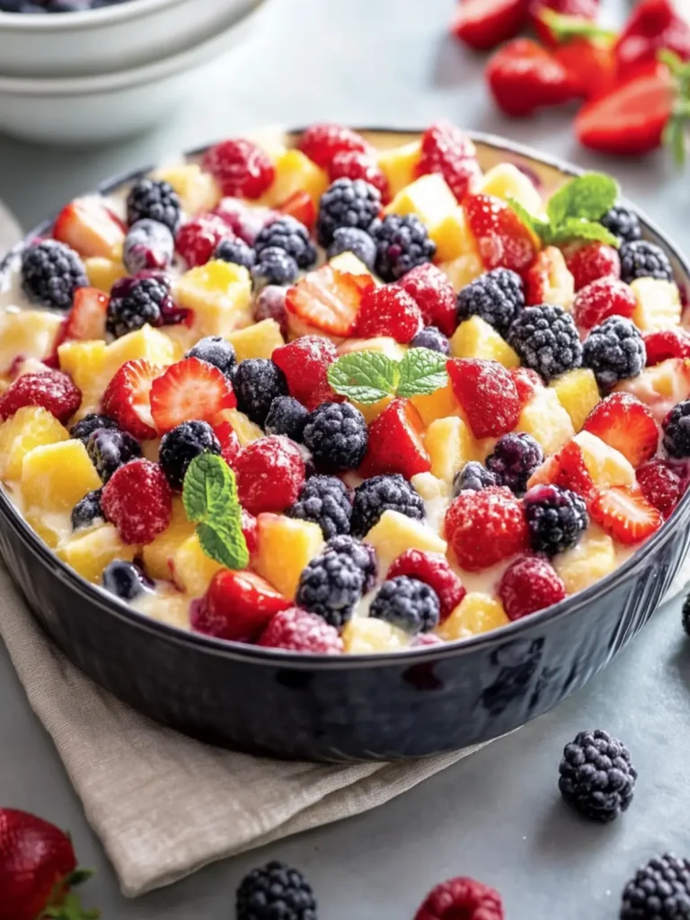 Creamy Fresh Berry Fruit Salad