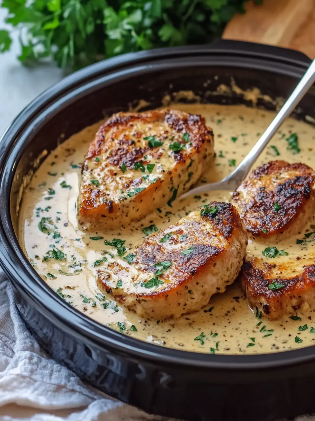 Slow Cooker Creamy Ranch Pork Chops