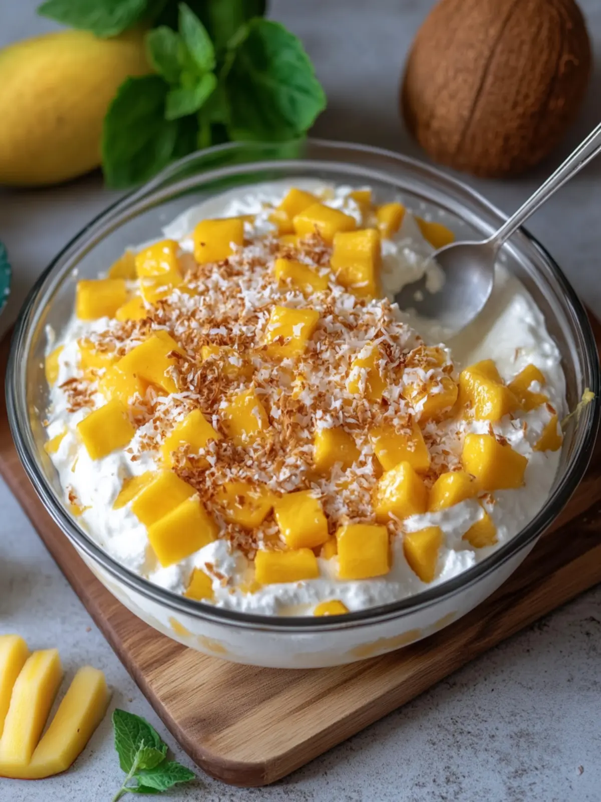 Mango Coconut Cream Salad