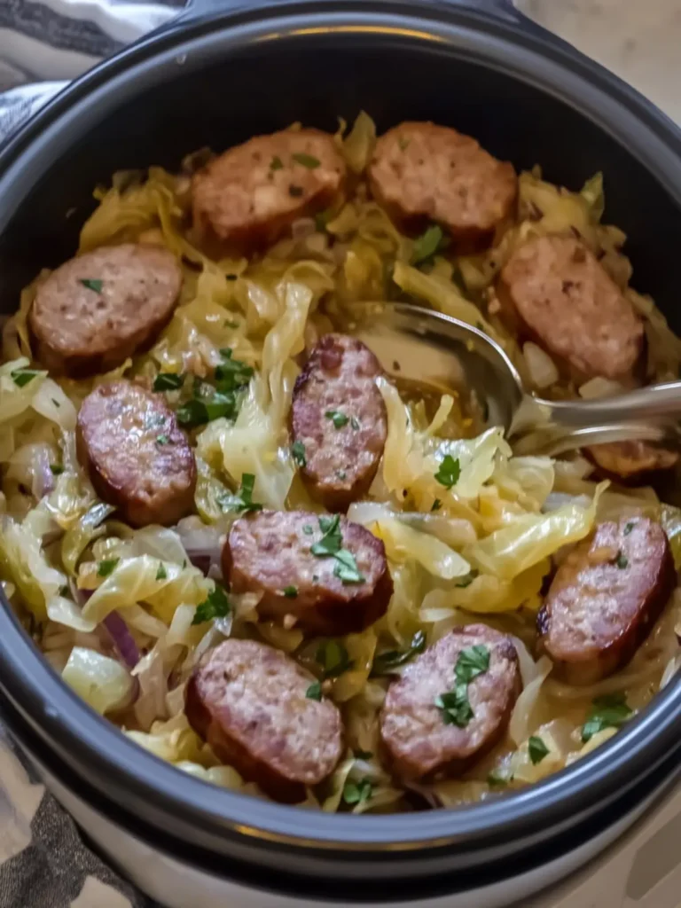 Delicious Slow Cooker 4 Ingredient Sausage and Cabbage Recipe 4 Slow Cooker 4 Ingredient Sausage and Cabbage