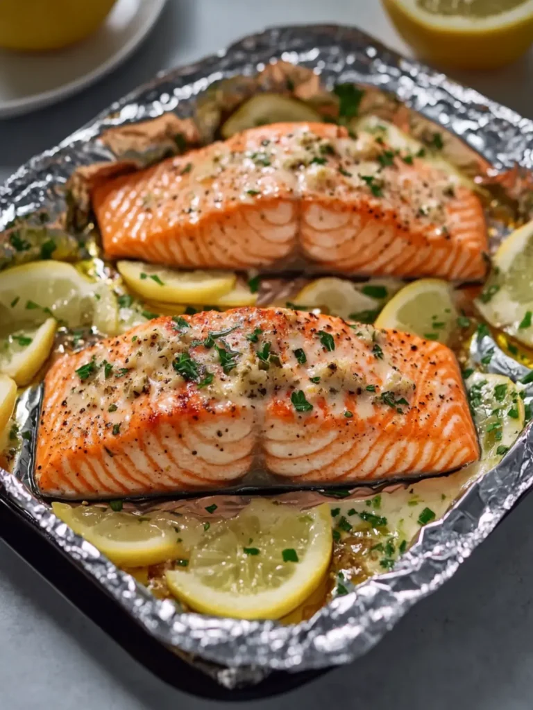 Creamy Garlic Herb Seafood Foil Packs – Easy Salmon Steaks Bliss 3 Creamy Garlic Herb Seafood Foil Packs – Easy Salmon Steaks Delight
