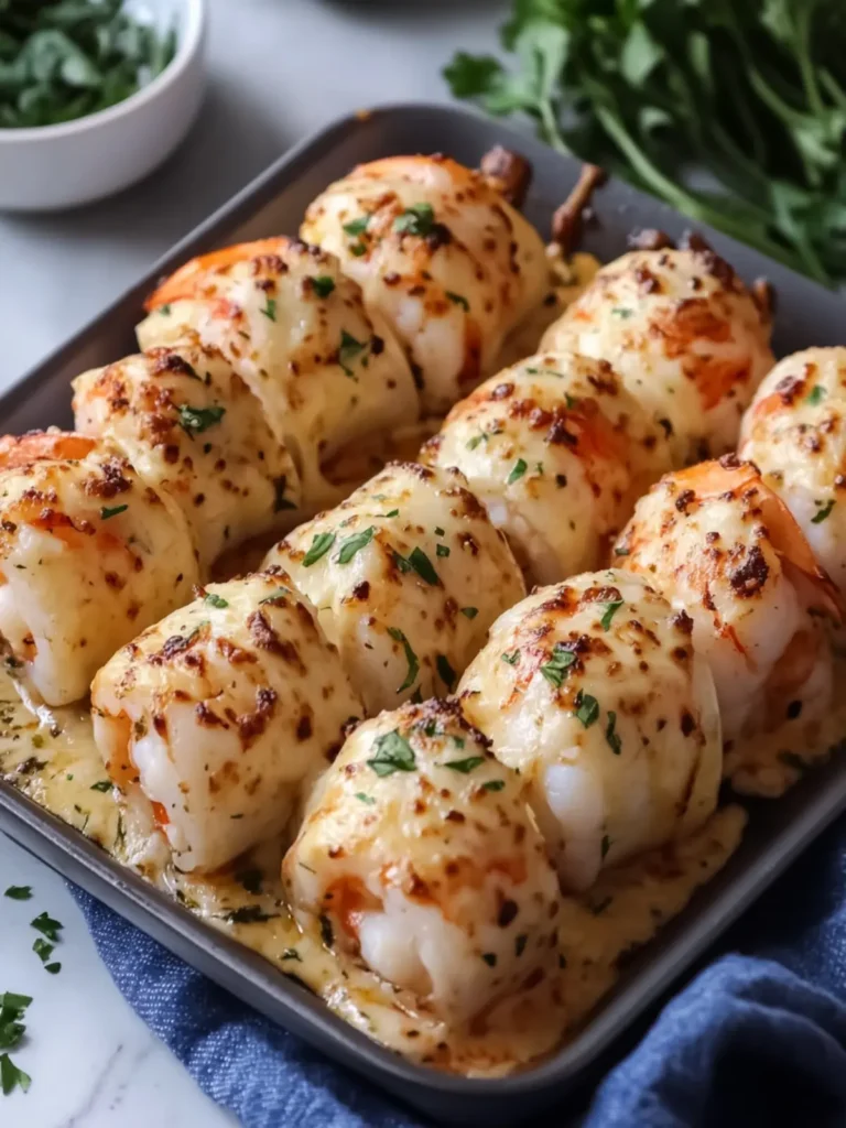 Cheesy Garlic Shrimp Roll Ups