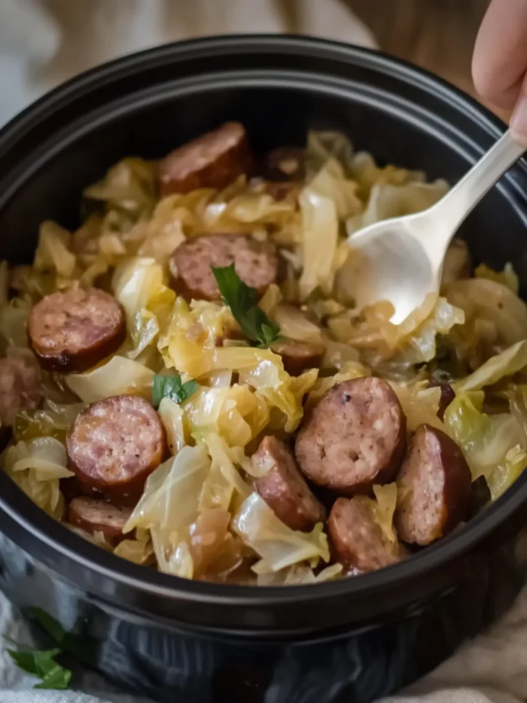 Delicious Slow Cooker 4 Ingredient Sausage and Cabbage Recipe 3 Slow Cooker 4 Ingredient Sausage and Cabbage