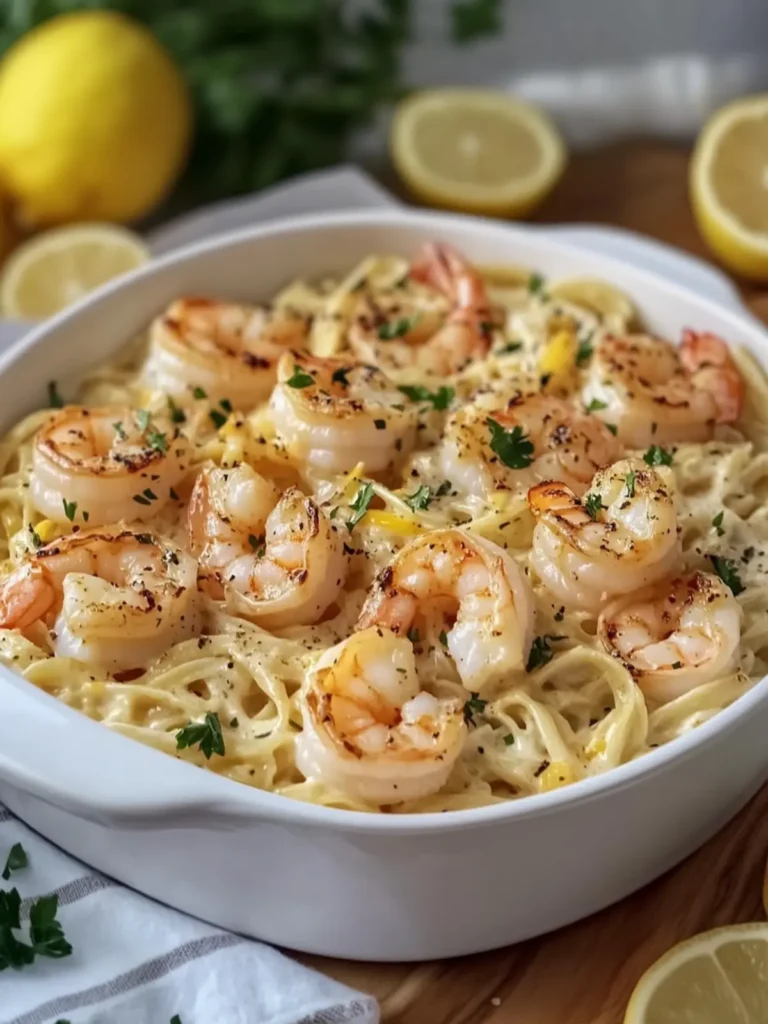 Lemon Garlic Shrimp Alfredo