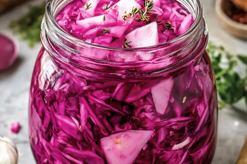 Garlicky Pickled Red Cabbage