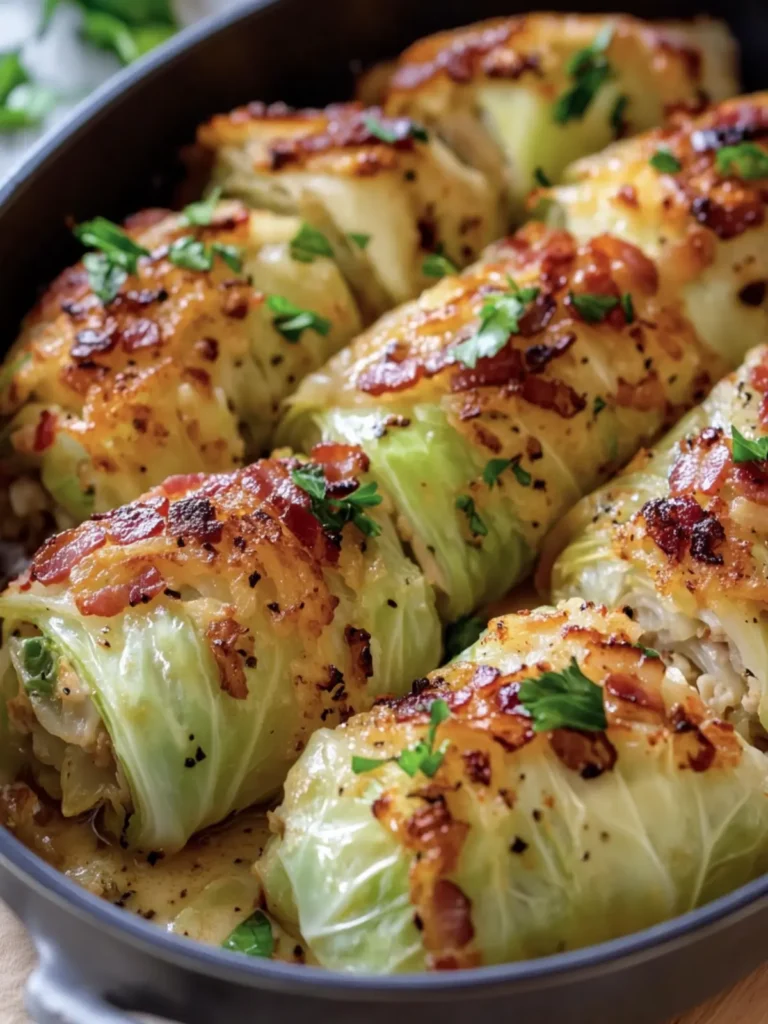 Crispy Turkey Bacon & Mozzarella Cabbage Rolls