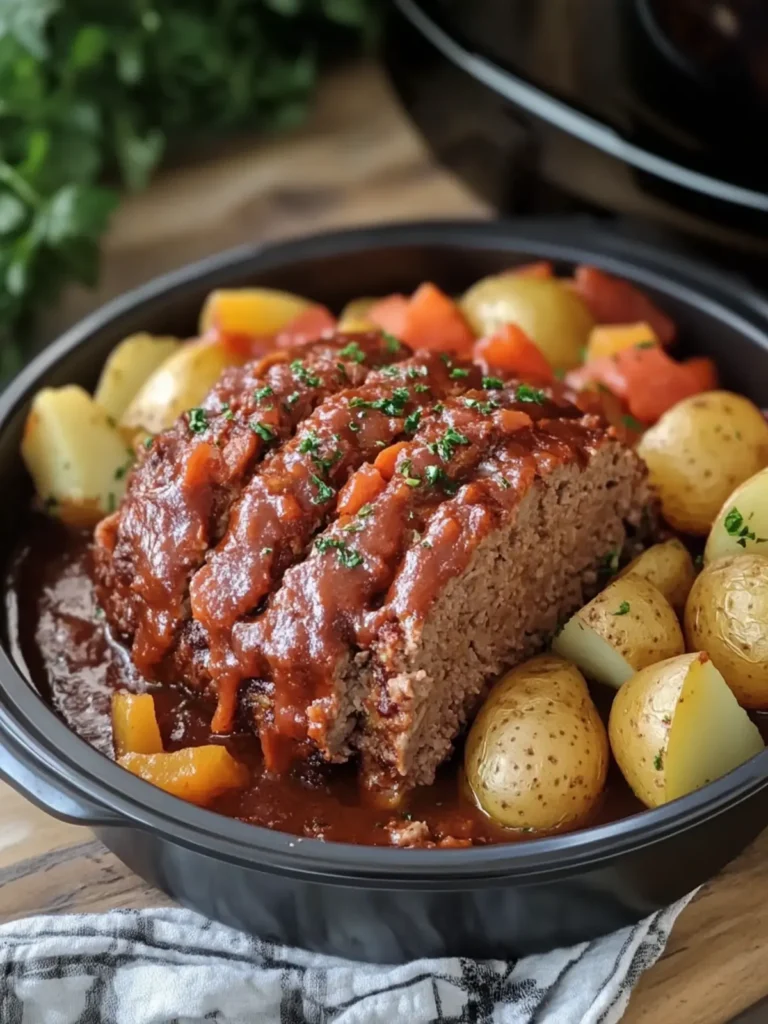 Easy Slow Cooker Meatloaf with Potatoes and Veggies Bliss 4 Easy Slow Cooker Meatloaf with Potatoes and Veggies