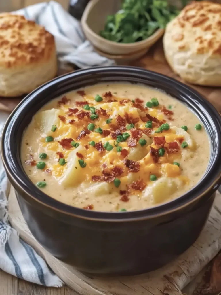 Crockpot Loaded Potato Soup with Cheddar Bay Biscuits Bliss 3 Crockpot Loaded Potato Soup with Cheddar Bay Biscuits
