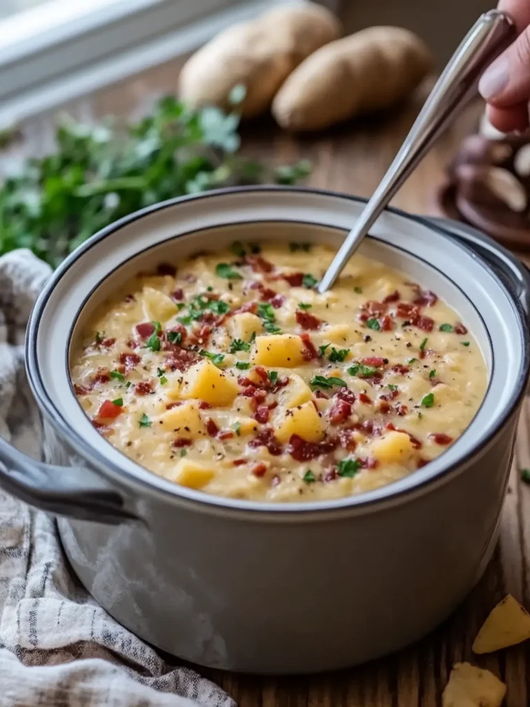 Creamy Slow Cooker Loaded Baked Potato Soup Your Family Will Love 2 Slow Cooker Loaded Baked Potato Soup