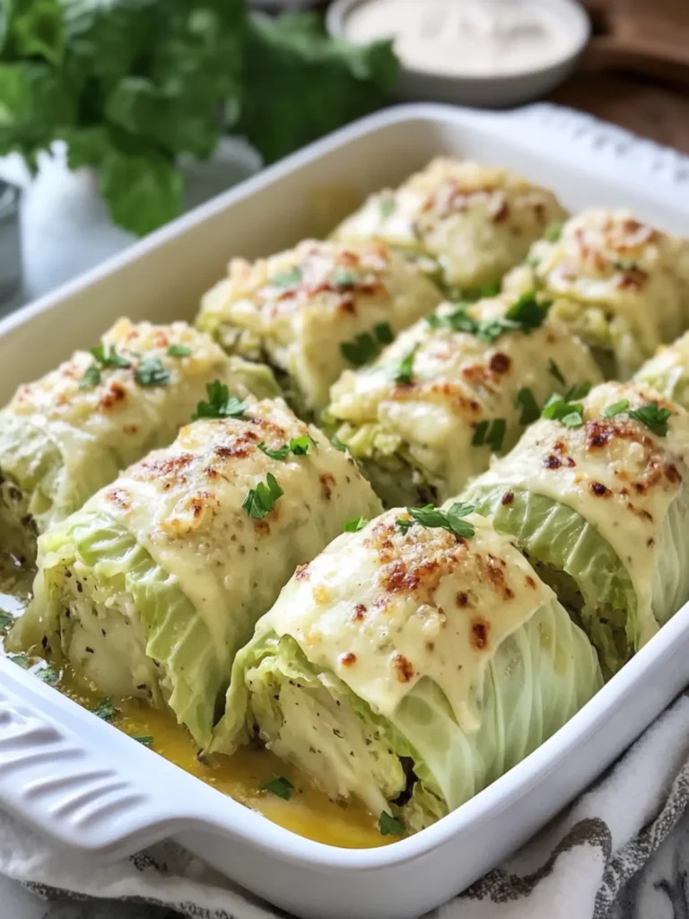 Creamy Garlic Parmesan Cabbage Rolls