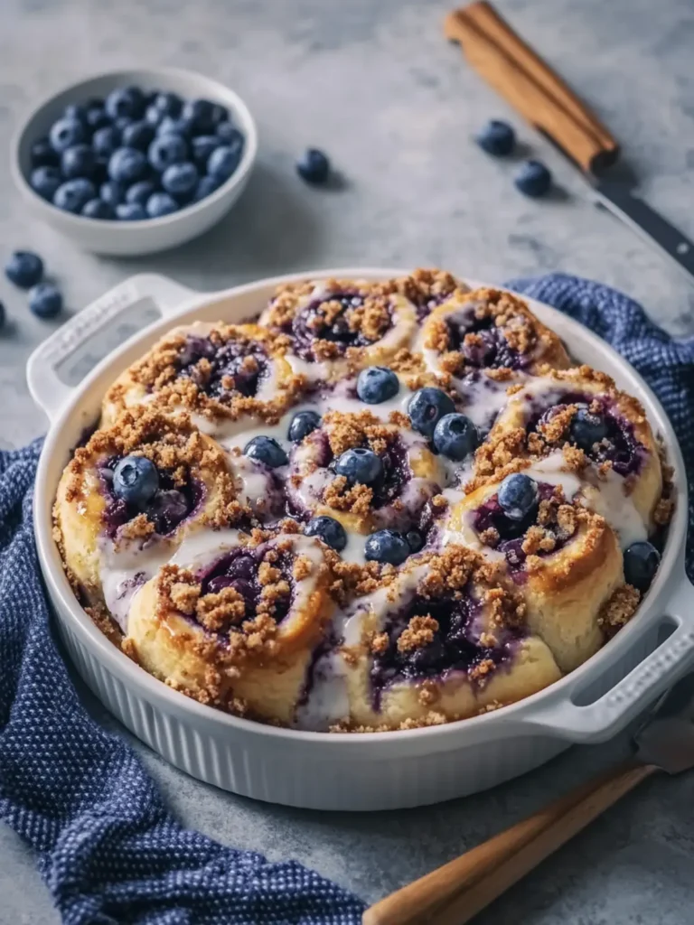 Irresistible Blueberry Crumble Cinnamon Rolls for Sweet Mornings 4 Blueberry Crumble Cinnamon Rolls