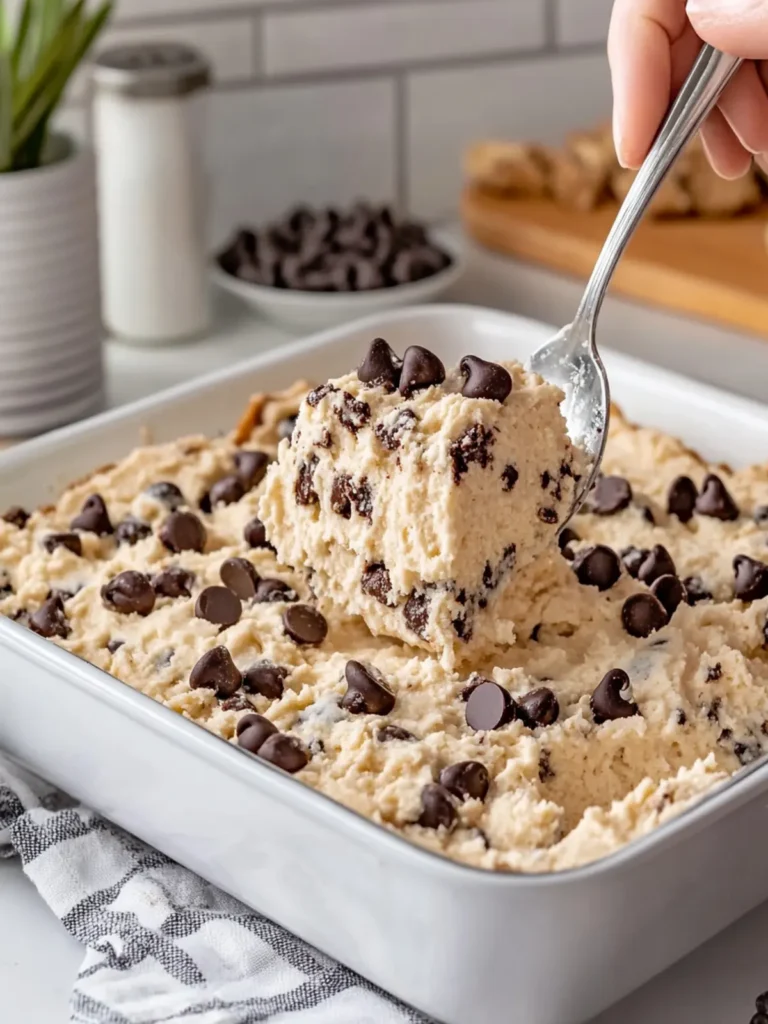 High-Protein Chocolate Chip Cookie Dough Fluff Casserole Delight 3 High-Protein Chocolate Chip Cookie Dough Fluff Casserole