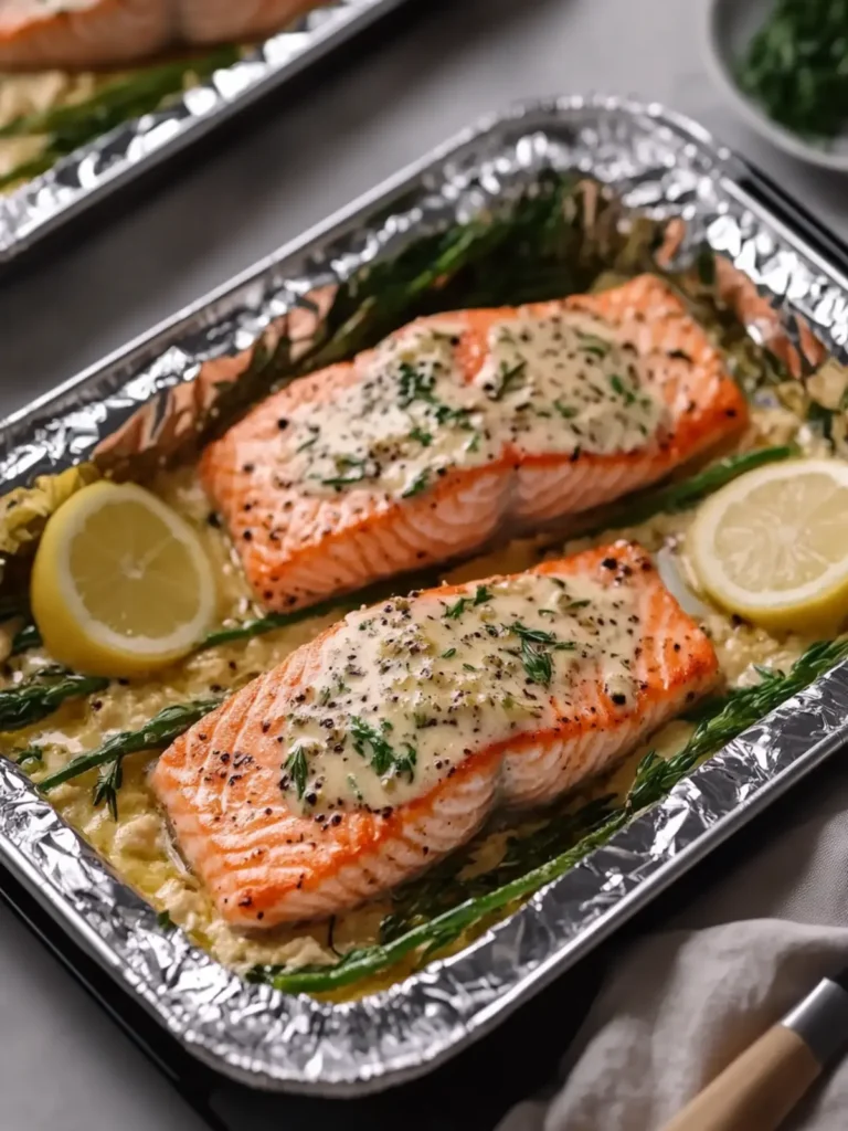 Creamy Garlic Herb Seafood Foil Packs – Easy Salmon Steaks Delight