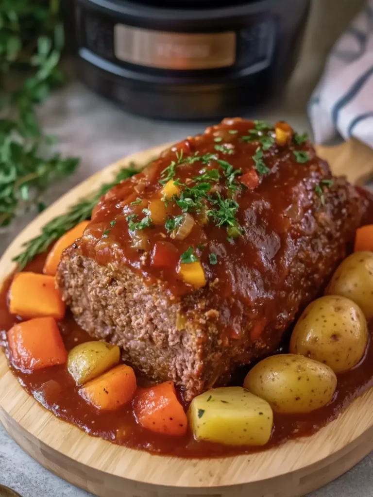 Savory Crockpot Meatloaf with Potatoes and Veggies Delight 2 Crockpot Meatloaf with Potatoes and Vegetables