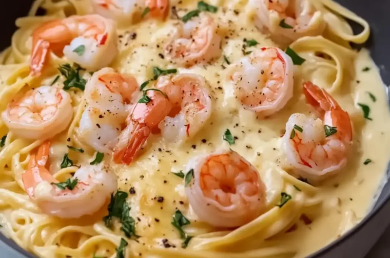 Creamy Shrimp Pasta with Cheese and Herbs