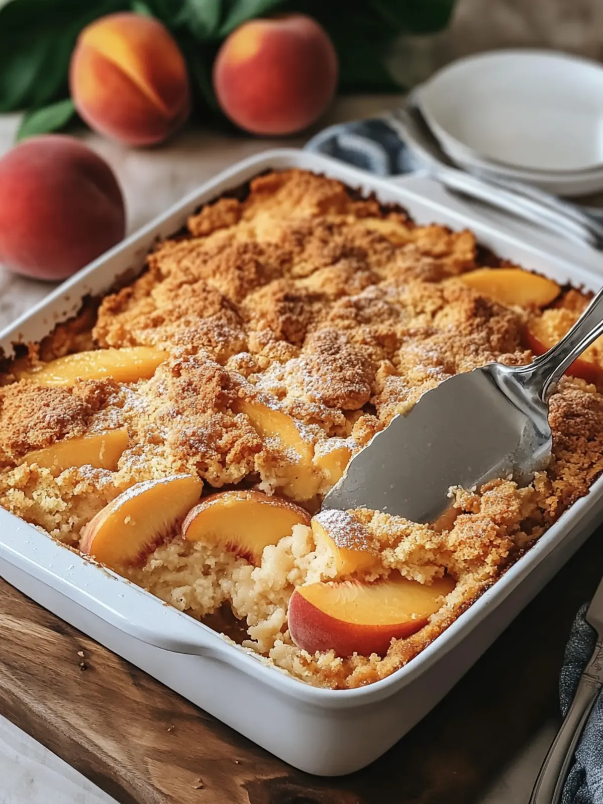 Easy Peach Cobbler Dump Cake with Crunchy Pecan Topping 5 Peach Cobbler Dump Cake