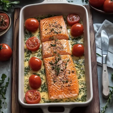 Delicious Boursin Salmon Bake with Creamy Spinach Twist 15 Boursin Salmon