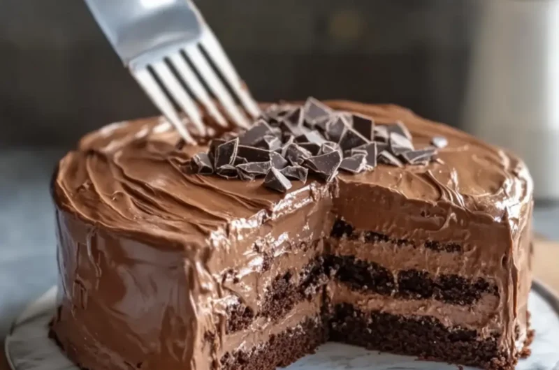 Triple Layer Chocolate Casserole Cake