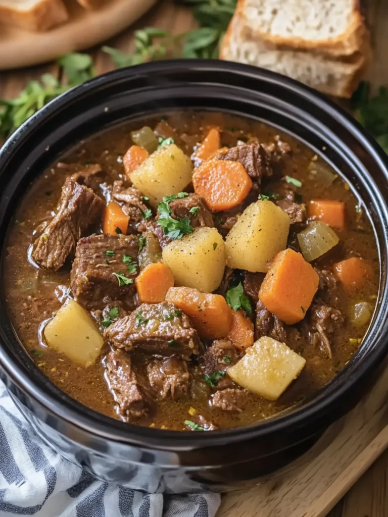 Crock Pot Beef Stew: Dump and Go for a Cozy Dinner Delight 4 Crock Pot Beef Stew: Dump and Go, Thick