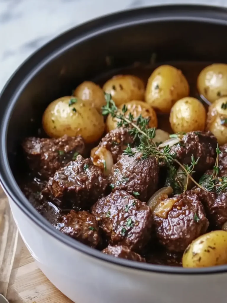 Slow Cooker Garlic Butter Beef Bites and Potatoes Delight 2 Slow Cooker Garlic Butter Beef Bites and Potatoes