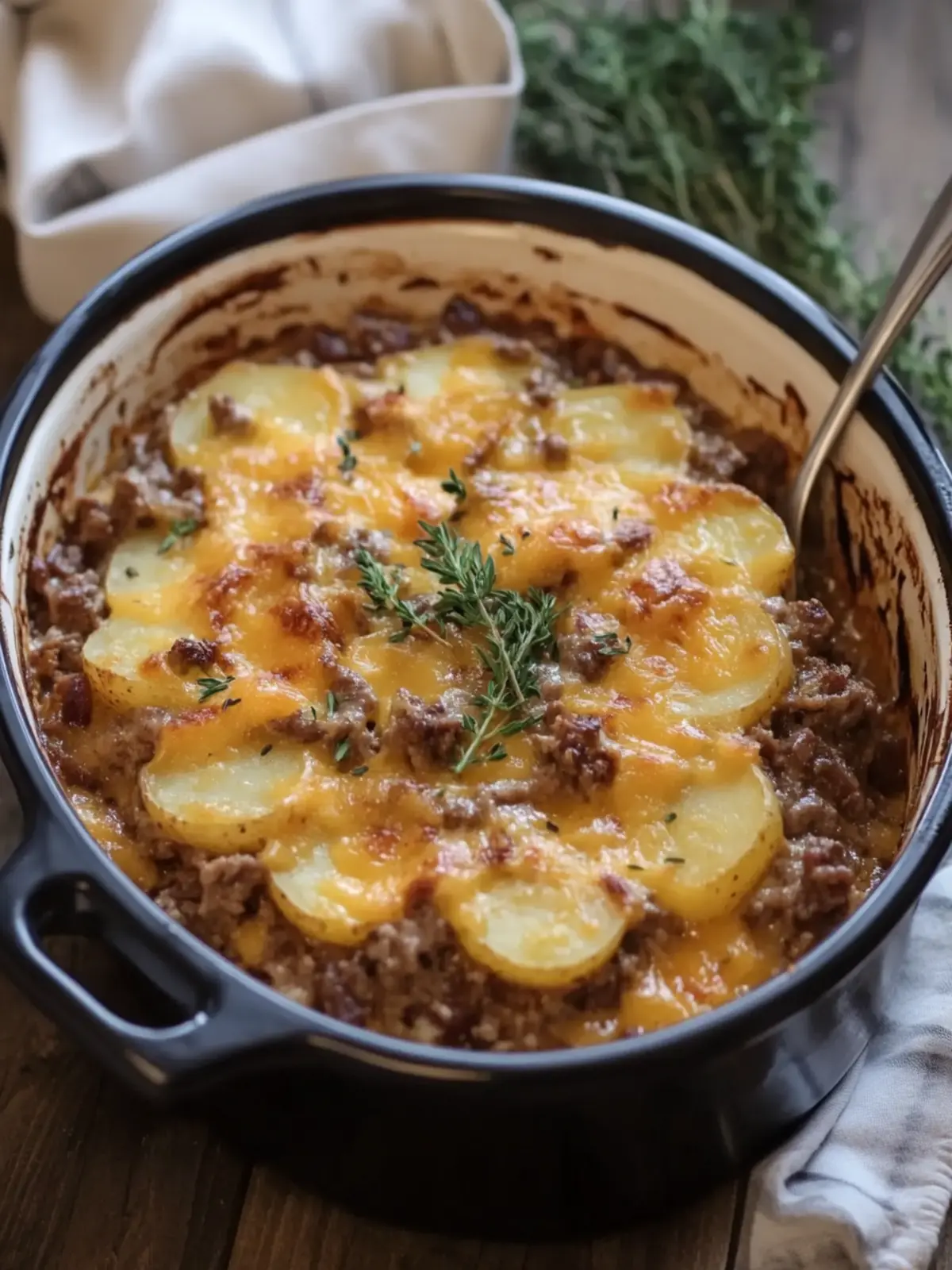 Melt-in-Your-Mouth Slow Cooker Beef and Potato Au Gratin 5 Slow Cooker Beef and Potato Au Gratin