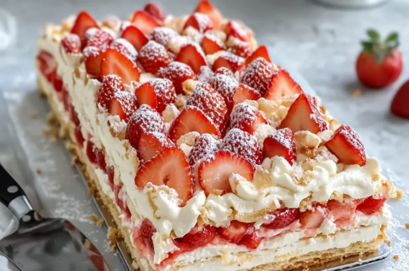 Strawberry Éclair Cake