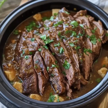 Slow Cooker Garlic Glazed Beef — Homestyle Meals