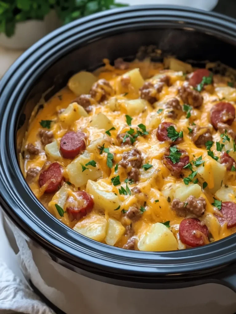 Creamy Crockpot Cheesy Potatoes and Beef Kielbasa Delight 4 Creamy Crockpot Cheesy Potatoes and Beef Kielbasa Favorite