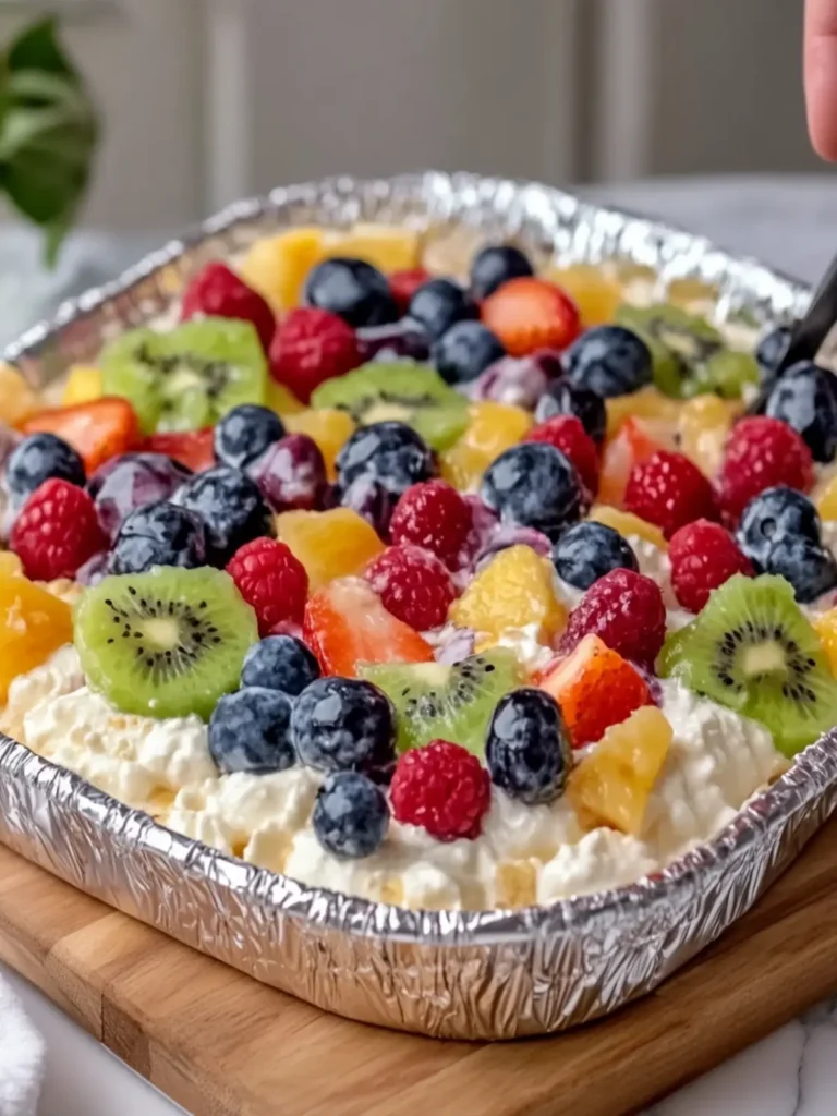 Cheesecake Fruit Salad in a Tin Foil Tray Everyone Will Love 4 Cheesecake Fruit Salad in a Tin Foil Tray