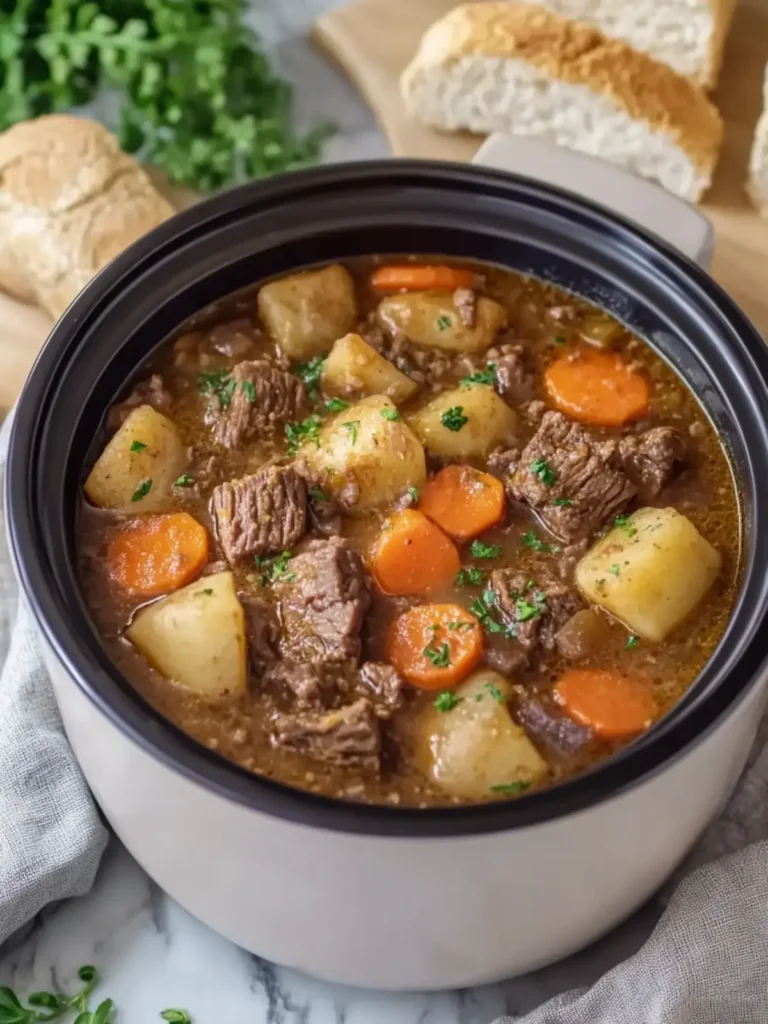 Crock Pot Beef Stew – Dump and Go, Thick and Cozy