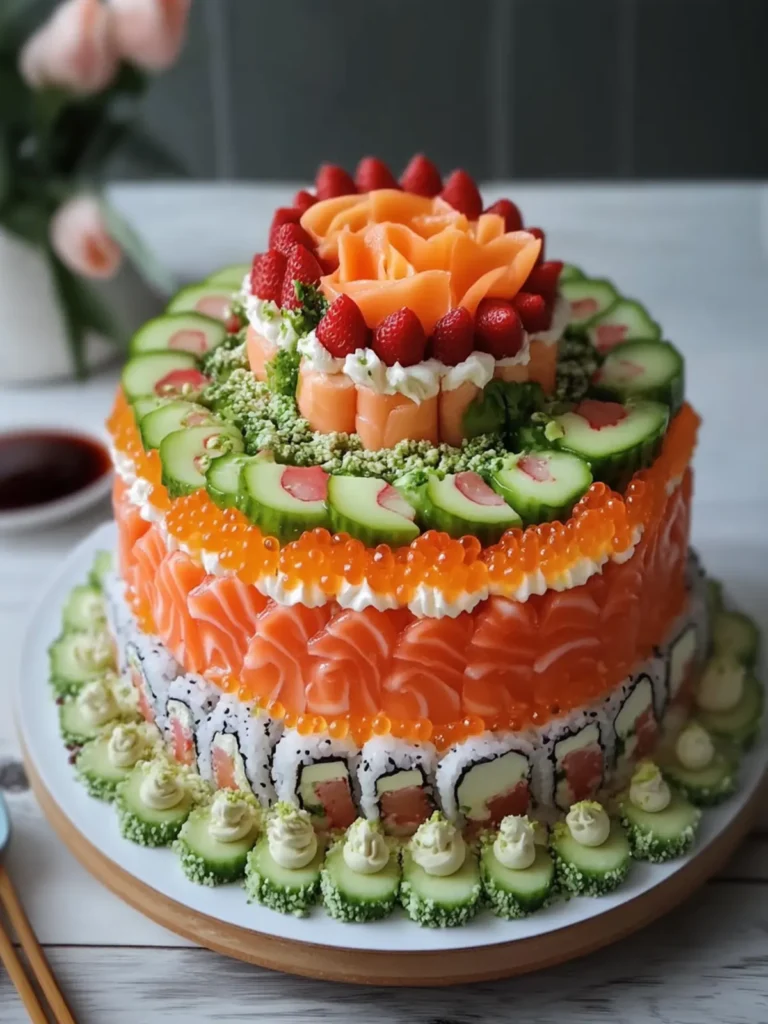 Sushi Cake: A Fun Twist for Your Next Homemade Feast 3 Sushi Cake