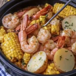 Delicious Slow Cooker Garlic Butter Shrimp Boil with Corn & Potatoes 17 Slow Cooker Garlic Butter Shrimp Boil with Corn and Potatoes