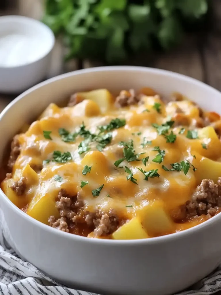 Slow Cooker Cheesy Hamburger Potato Casserole