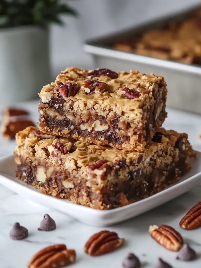 Decadent Brown Butter Blondies with Toasted Pecans & Chocolate Chips 2 Brown Butter Blondies with Toasted Pecans & Chocolate Chips