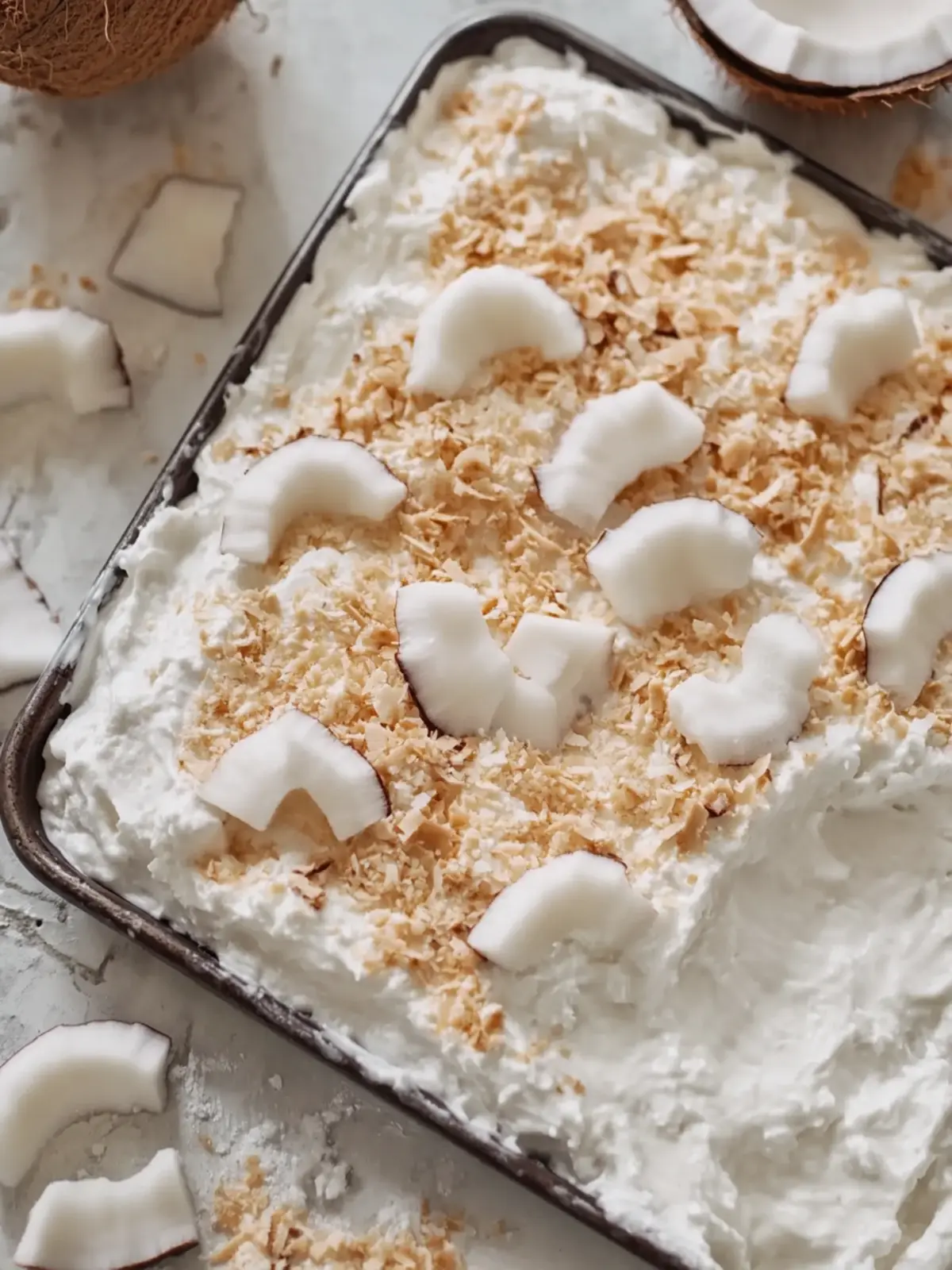Coconut Cream Lush in Sheet Pan