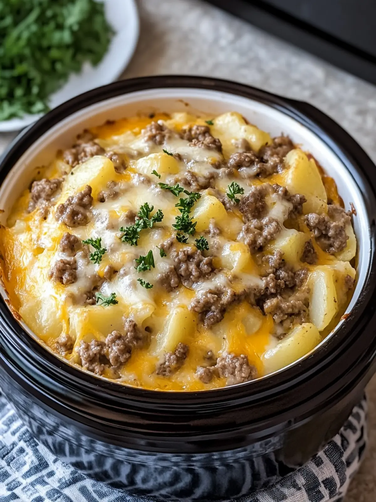 Slow Cooker Cheesy Hamburger Potato Casserole Delight 5 Slow Cooker Cheesy Hamburger Potato Casserole