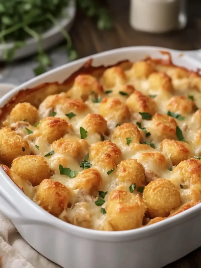 Cheesy Chicken Tot Pie: The Ultimate Comfort Food Casserole 2 Chicken Tot Pie (Cheesy Chicken Tater Tot Casserole)
