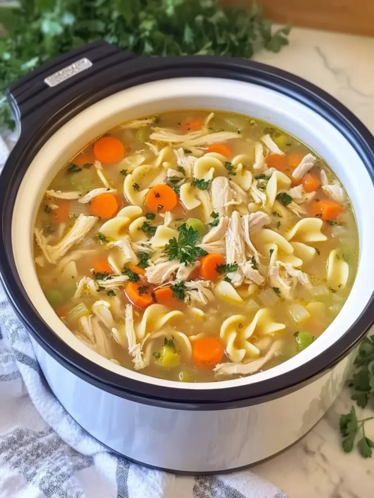 Cozy Up with Easy Crock Pot Chicken Noodle Soup Recipe 2 Crock Pot Chicken Noodle Soup